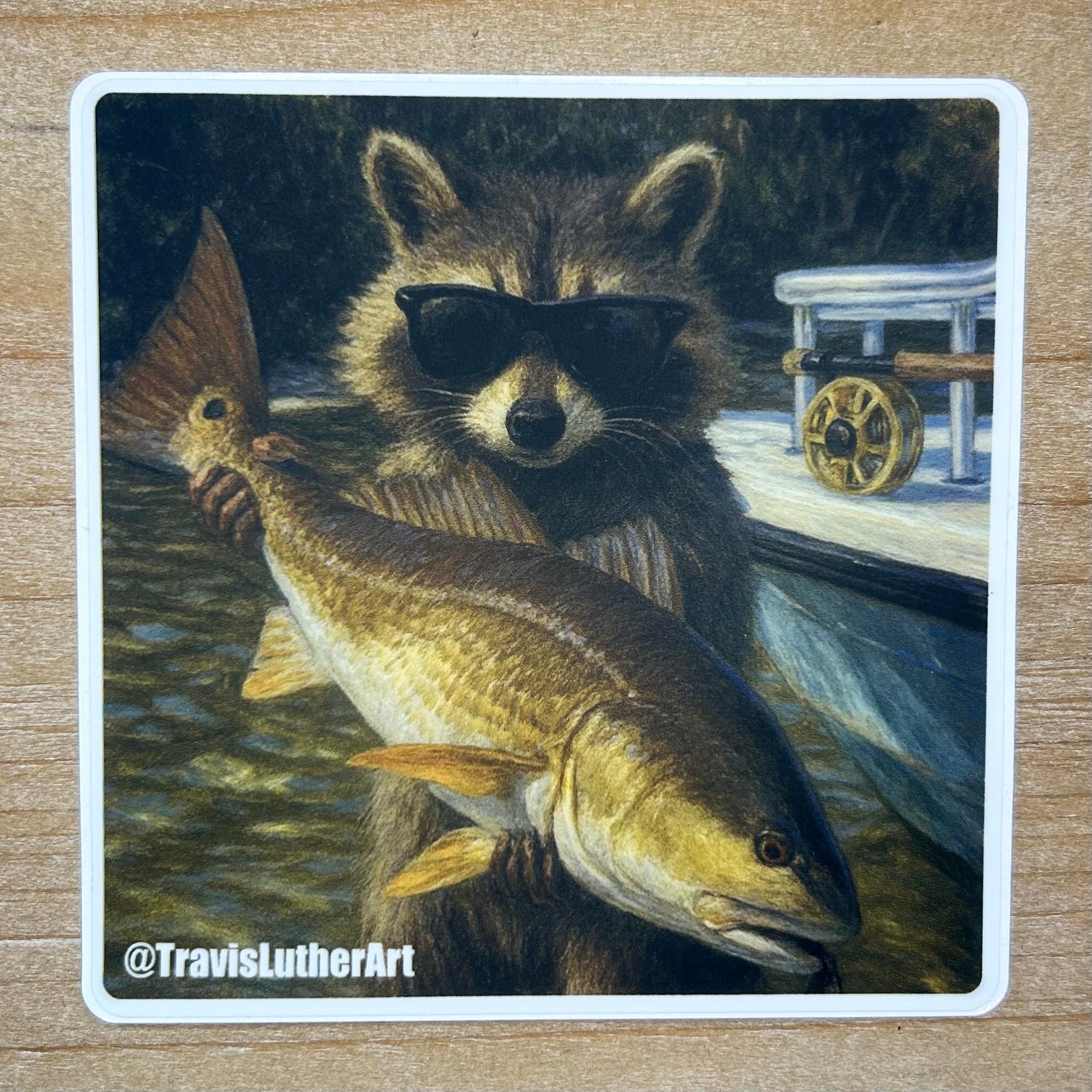 Rusty Whiskers Redfish on Fly Sticker