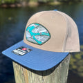 Tarpon Collage Patch Hat – Blue/Tan SnapBack Trucker