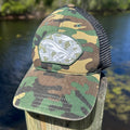 Snook Collage Patch Hat – Camo SnapBack Trucker