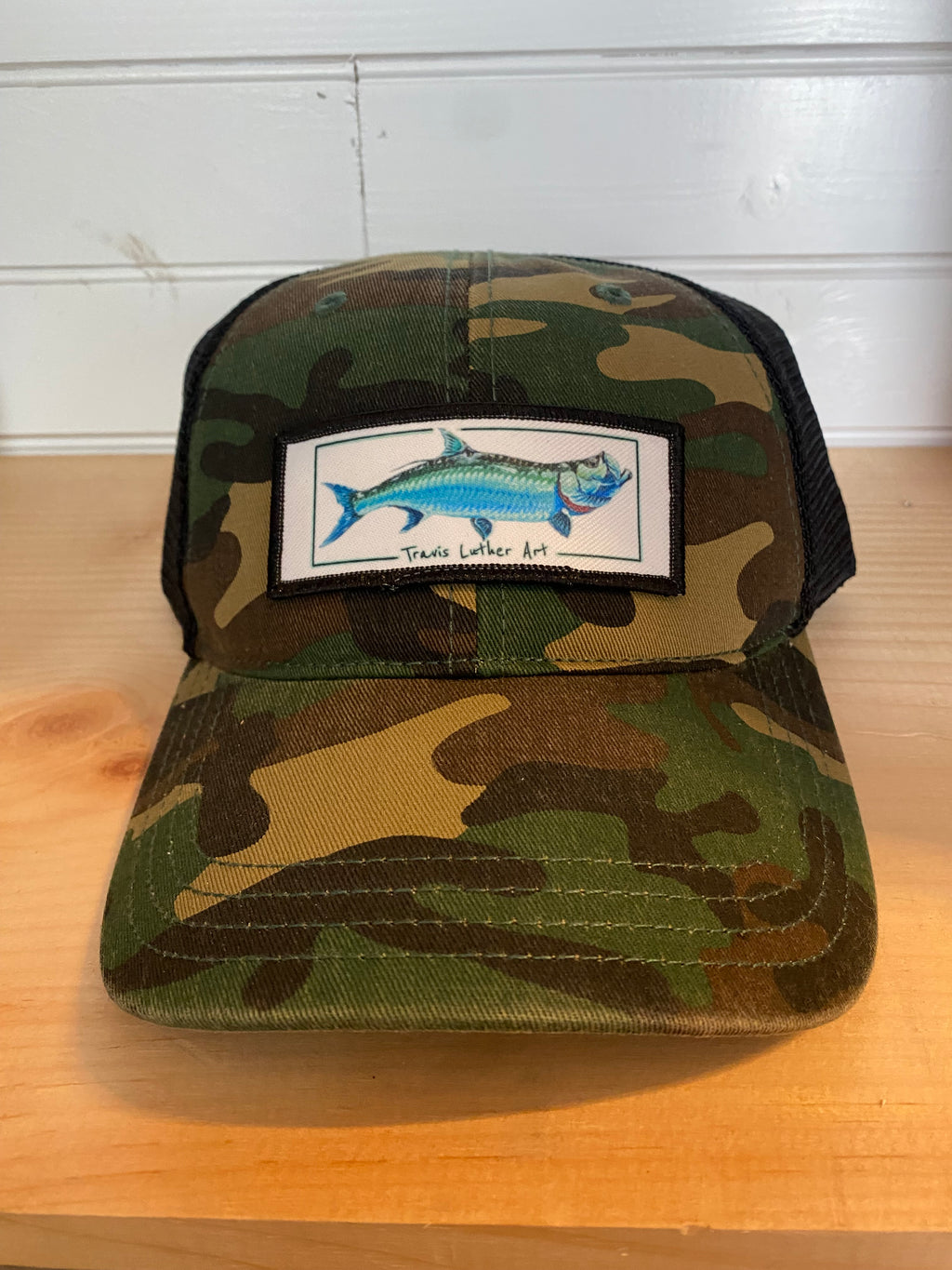 Tarpon Patch Hat - Camo/Black Snapback Trucker