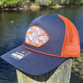 Redfish Collage Patch Hat – Navy/Orange SnapBack Trucker