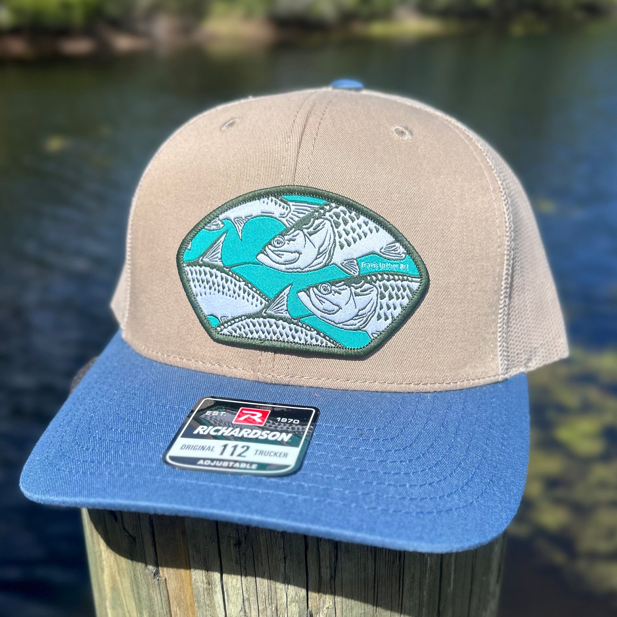 Tarpon Collage Patch Hat – Blue/Tan SnapBack Trucker