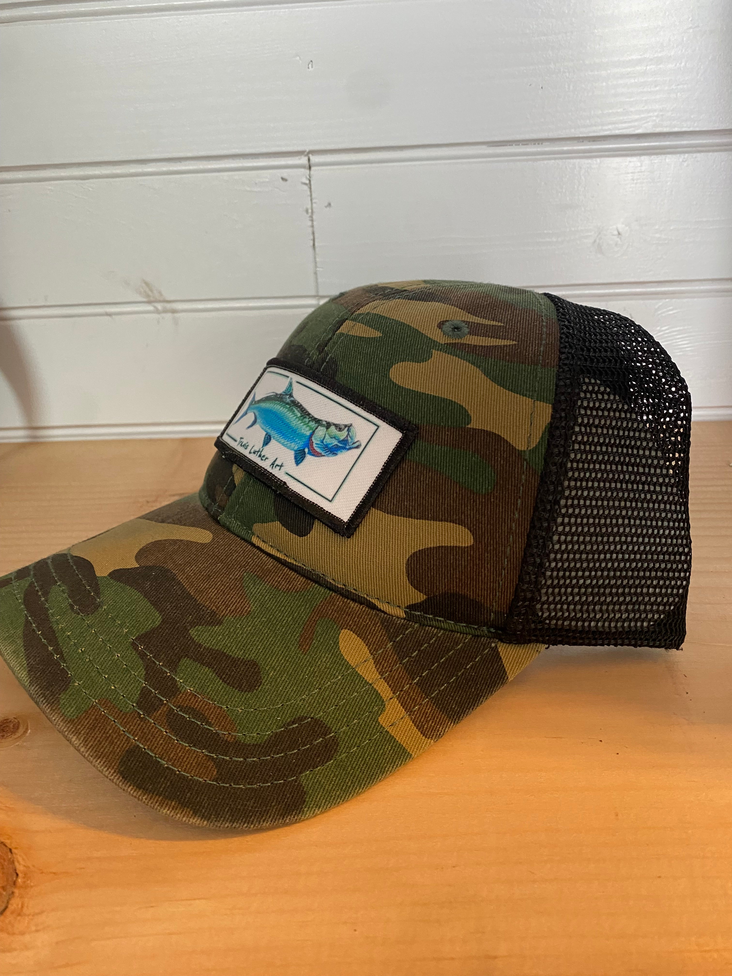 Tarpon Patch Hat - Camo/Black Snapback Trucker